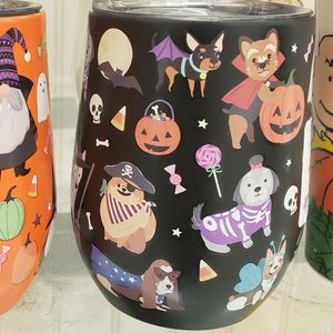 Black dog metal tumbler cup Halloween costumes
